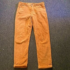 American Eagle Brown Corduroy Straight Leg Pants